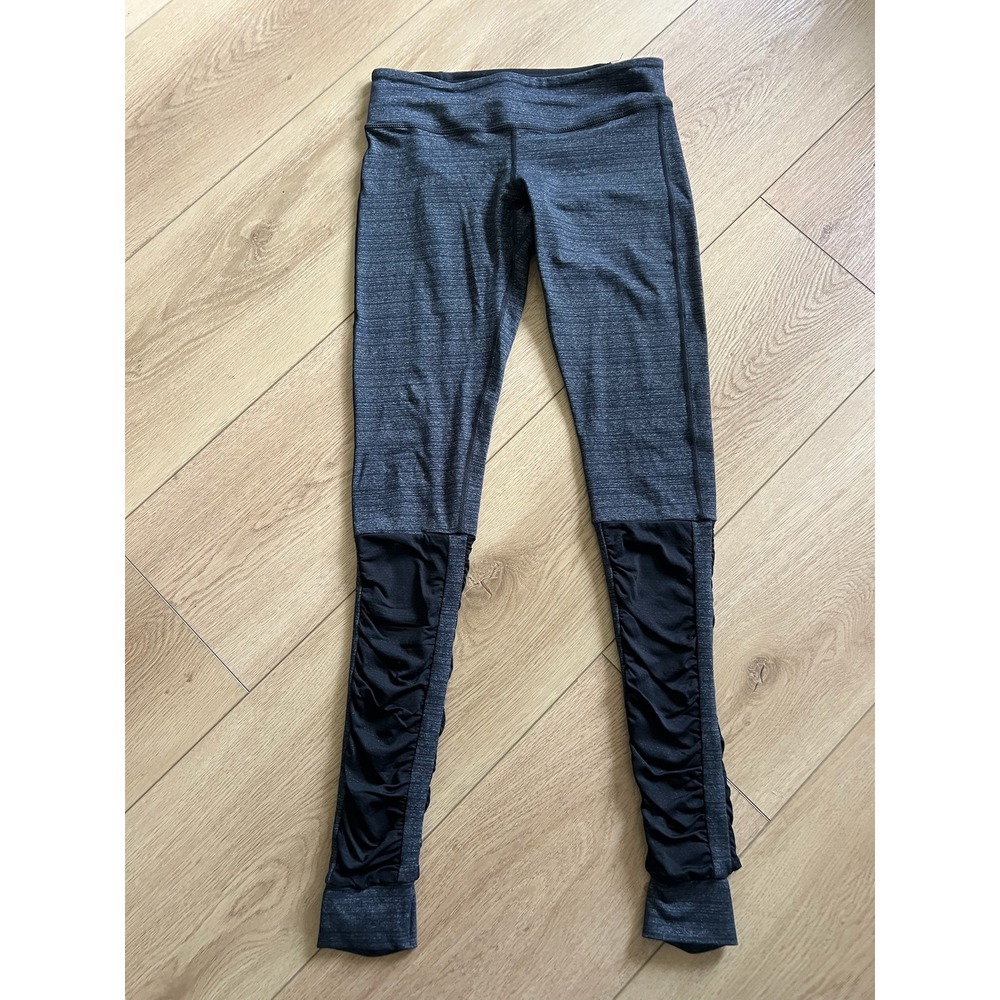 VIMMIA Small Black Heather‎ Grey Ruched Leggings Athleisure